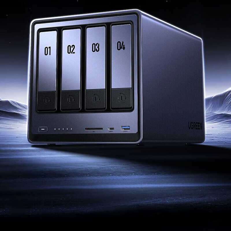 绿联智能云存储DXP4800系列CM671/15887(带2*4T酷狼硬盘)四盘位NAS存储8GB内存网口2.5GbE*2一套装