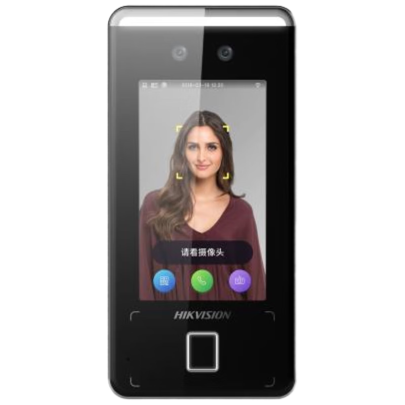 海康威视人脸门禁一体机及配件套装含门禁一体机DS-K1T641AMF带电源/按钮/磁力锁/支架 适用双开门单套装